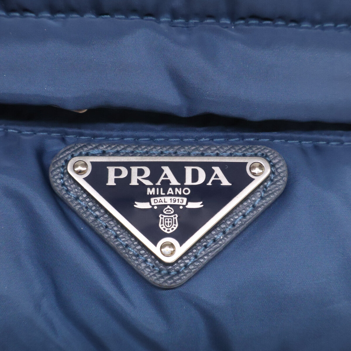 PRADA Triangle Logo Down Vest Navy Size 52