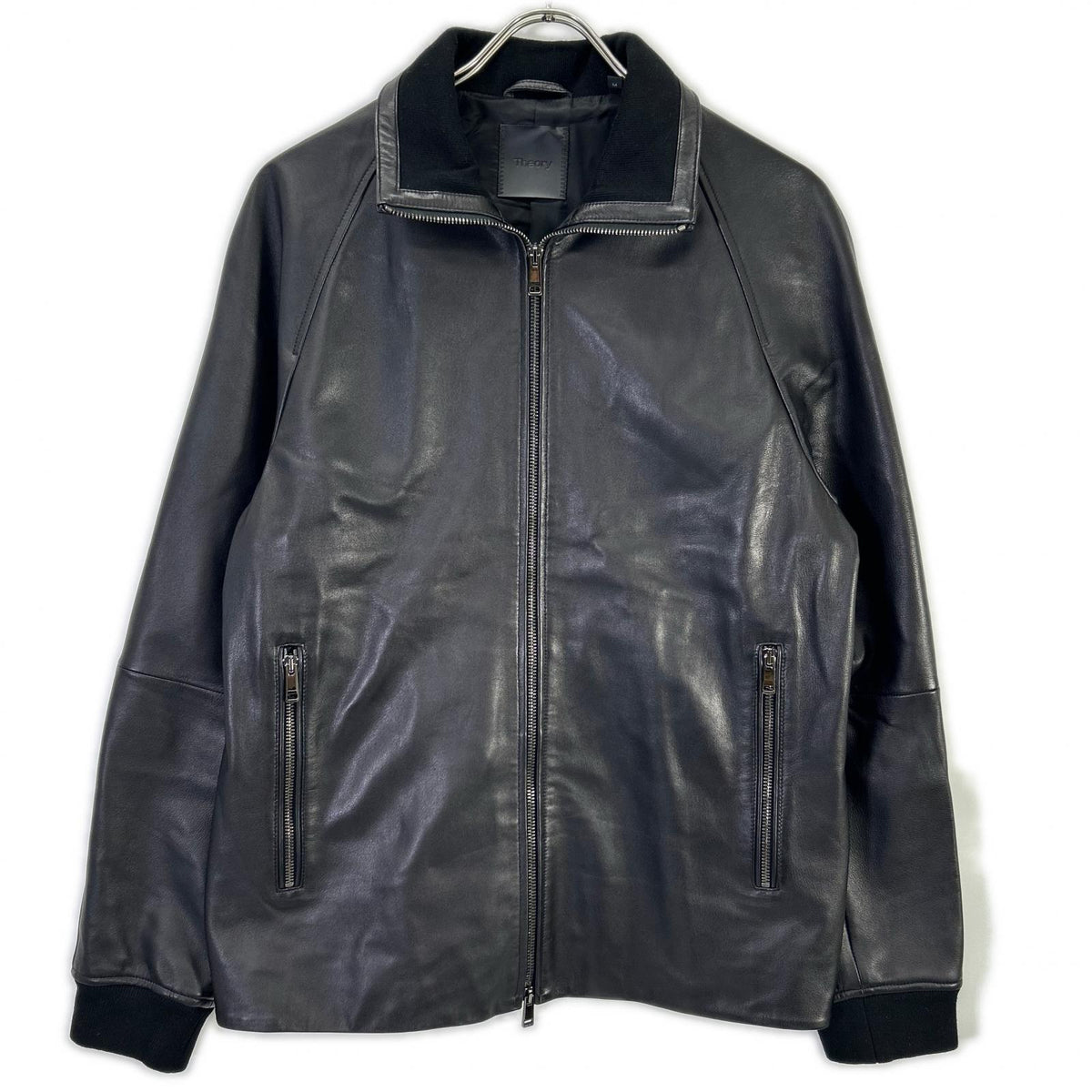 Theory 20AW POLISHED NAPPA LANDAN Lamb Blouson Black Size M