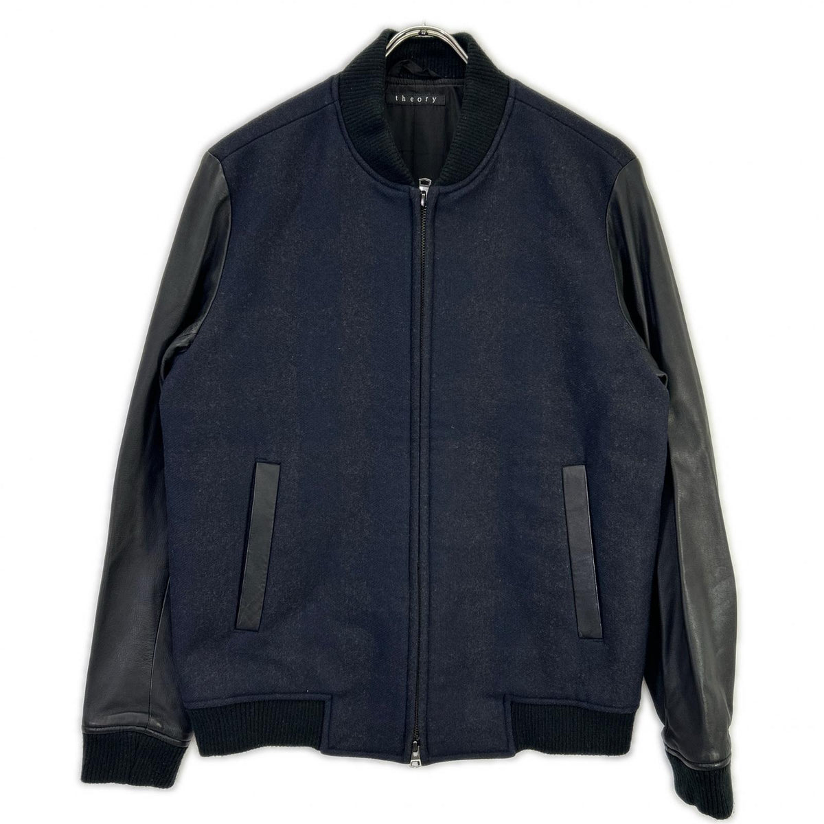 Theory VOLTER Long Sleeve KINLOGGH Leather Panel Jacket Black Size S