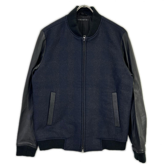 Theory VOLTER Long Sleeve KINLOGGH Leather Panel Jacket Black Size S