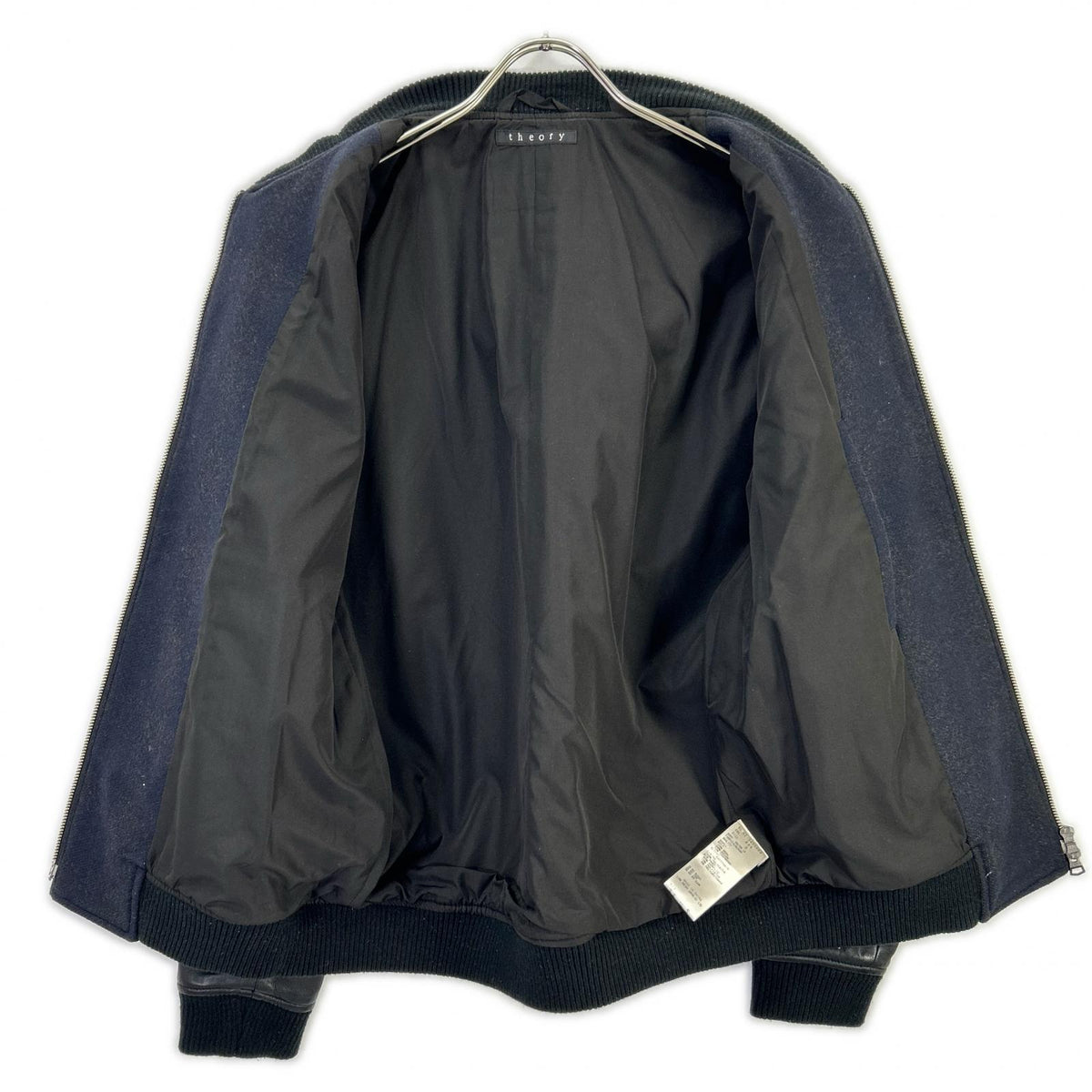 Theory VOLTER Long Sleeve KINLOGGH Leather Panel Jacket Black Size S