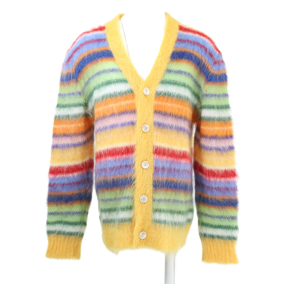 MARNI Striped Mohair Cardigan Multi Size 46