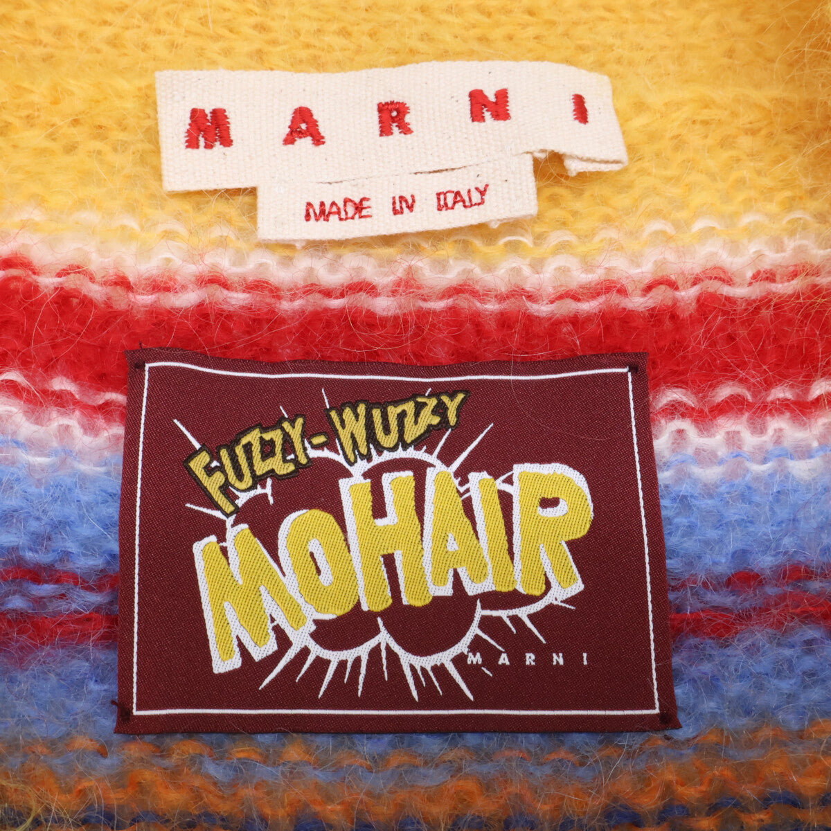 MARNI Striped Mohair Cardigan Multi Size 46