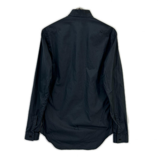 Dior HOMME Stand Collar Cotton Broad Shirt Black Size 37