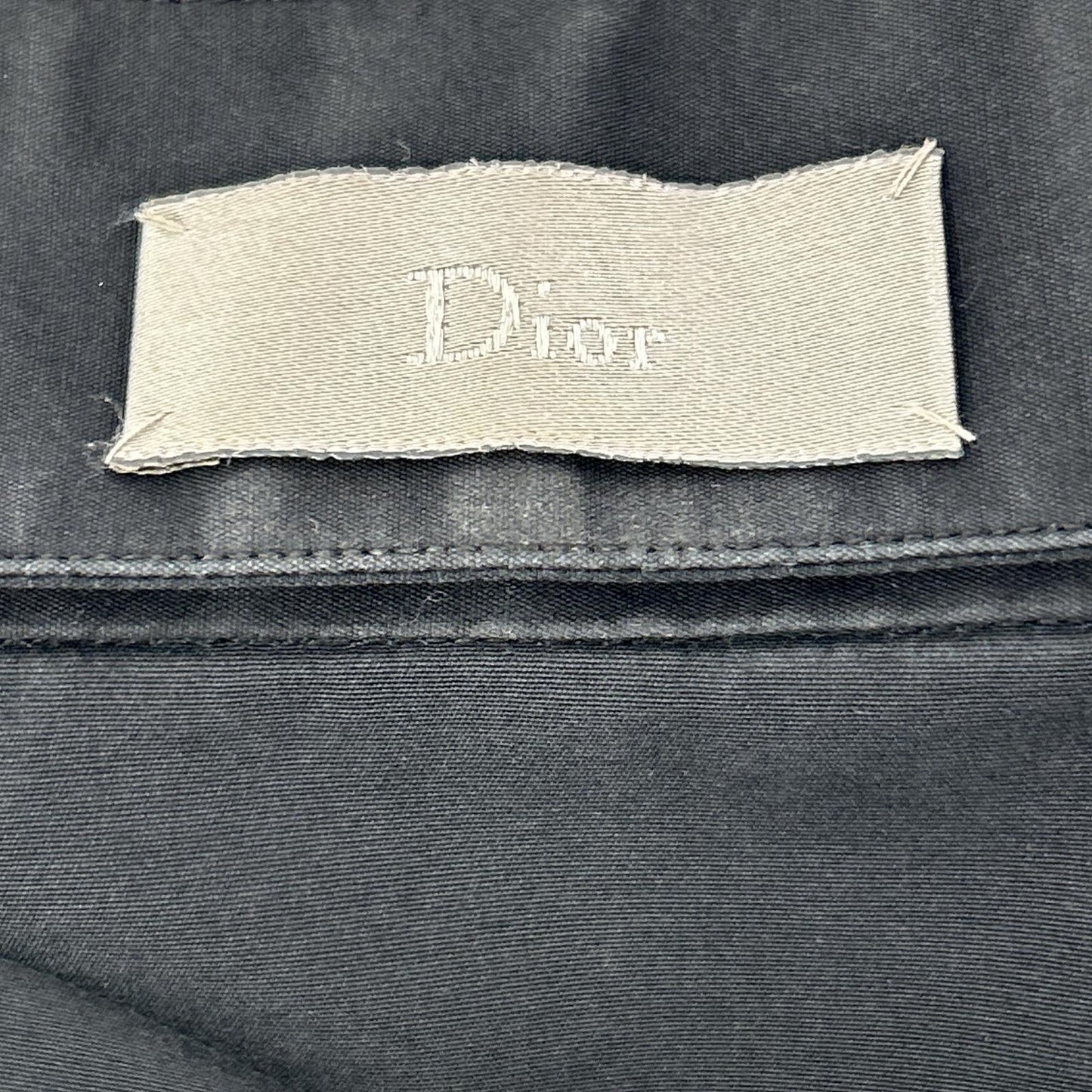 Dior HOMME Stand Collar Cotton Broad Shirt Black Size 37