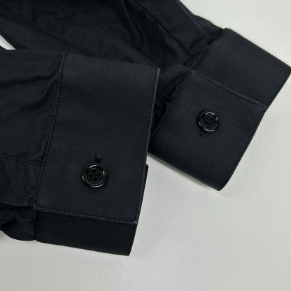 Dior HOMME Stand Collar Cotton Broad Shirt Black Size 37