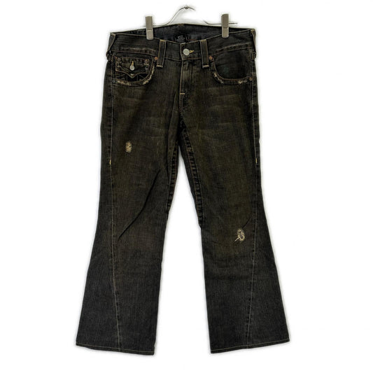 TRUE RELIGION JOEY Bootcut Denim Pants Black Boots Size 30×33