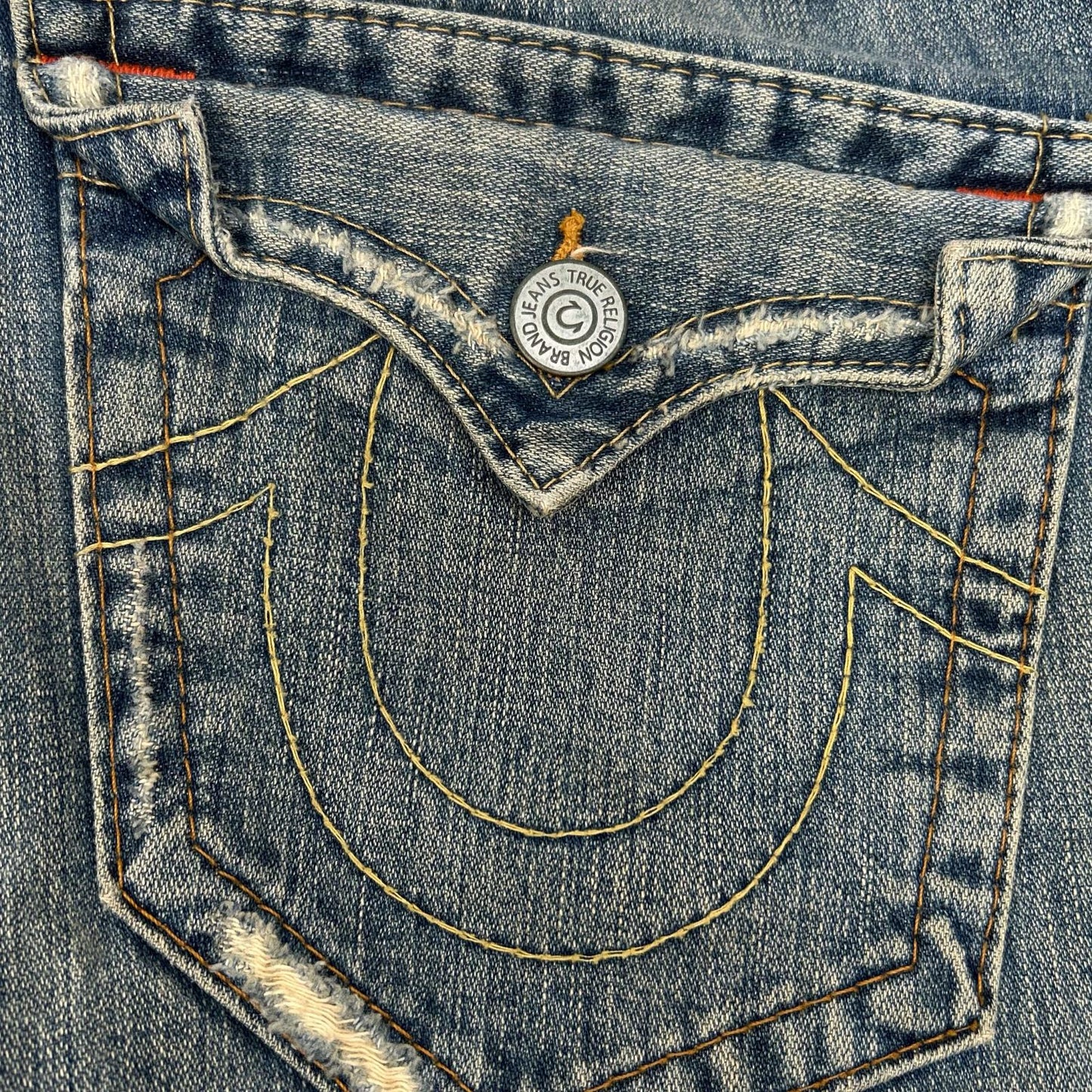 TRUE RELIGION JOEY USA Bootcut Denim Pants Blue Boots Size 29×33