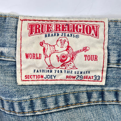 TRUE RELIGION JOEY USA Bootcut Denim Pants Blue Boots Size 29×33