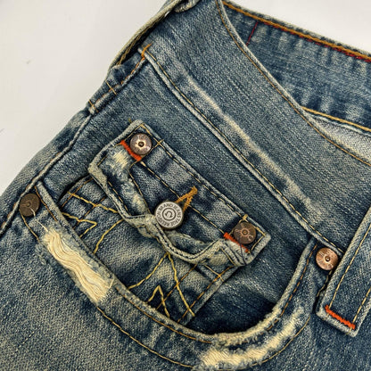 TRUE RELIGION JOEY USA Bootcut Denim Pants Blue Boots Size 29×33