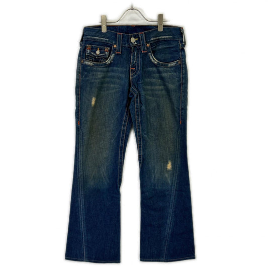 TRUE RELIGION JOEY USA Bootcut Denim Indigo Blue Boots Size 28×33