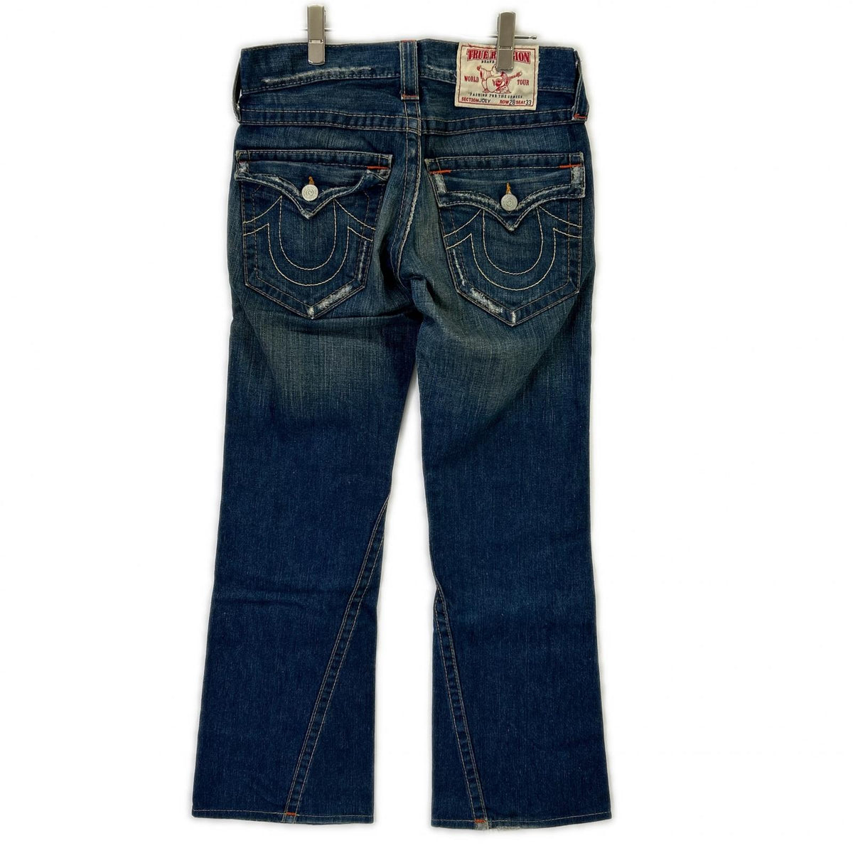 TRUE RELIGION JOEY USA Bootcut Denim Indigo Blue Boots Size 28×33