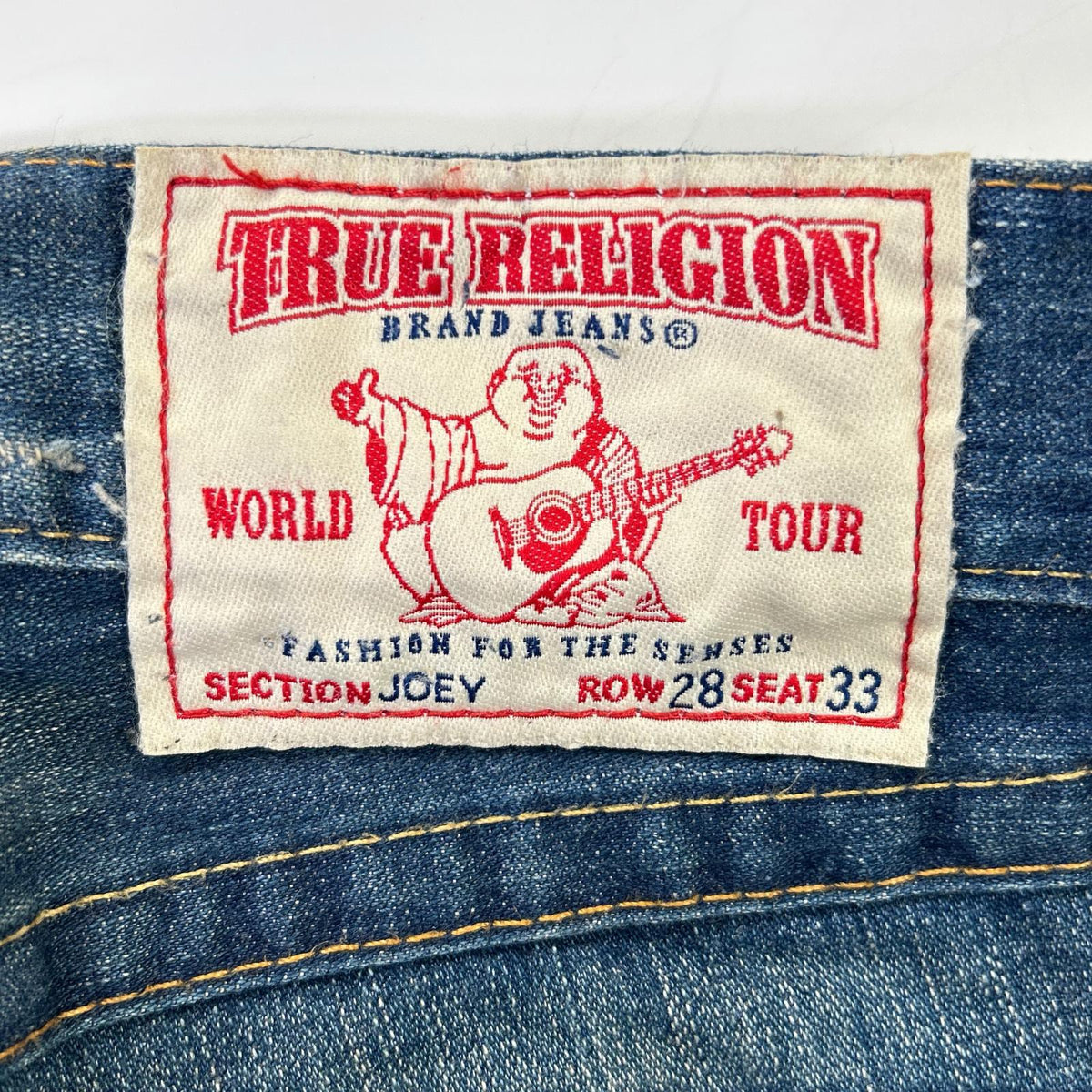 TRUE RELIGION JOEY USA Bootcut Denim Indigo Blue Boots Size 28×33