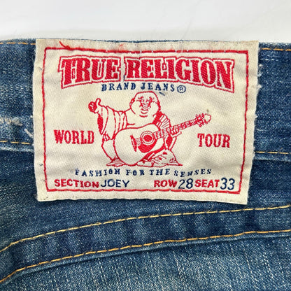 TRUE RELIGION JOEY USA Bootcut Denim Indigo Blue Boots Size 28×33