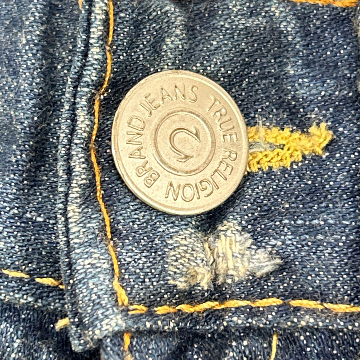 TRUE RELIGION JOEY USA Bootcut Denim Indigo Blue Boots Size 28×33
