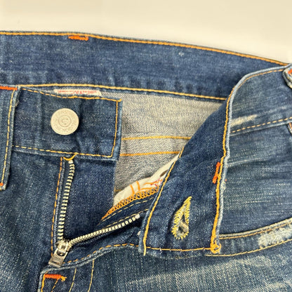TRUE RELIGION JOEY USA Bootcut Denim Indigo Blue Boots Size 28×33