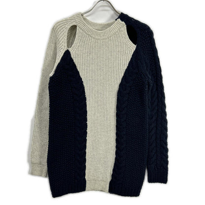 3.1 Phillip Lim Navy/Ivory Cable Knit Sweater Size S