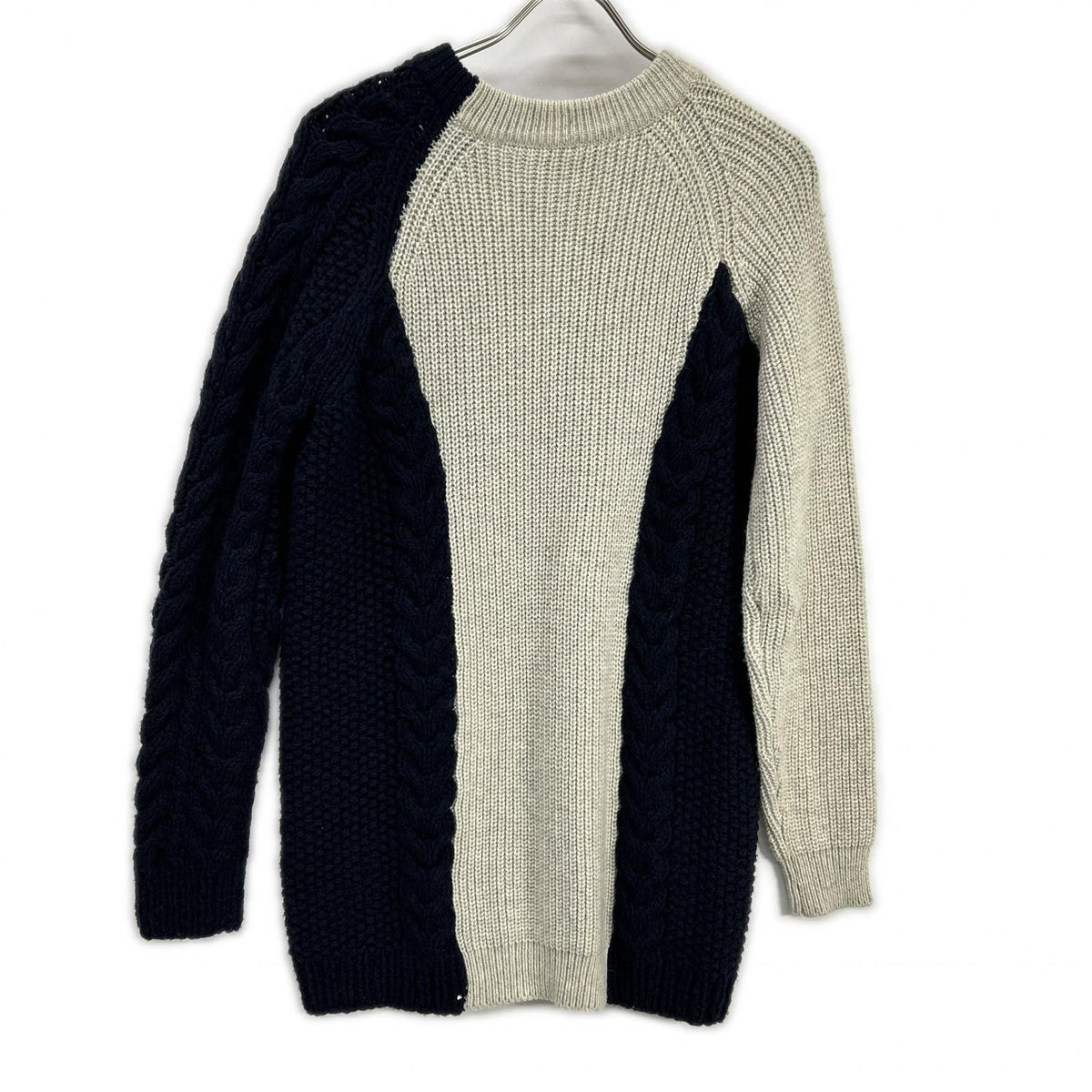 3.1 Phillip Lim Navy/Ivory Cable Knit Sweater Size S
