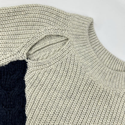 3.1 Phillip Lim Navy/Ivory Cable Knit Sweater Size S