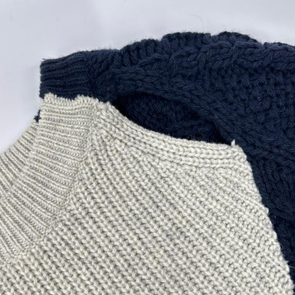 3.1 Phillip Lim Navy/Ivory Cable Knit Sweater Size S
