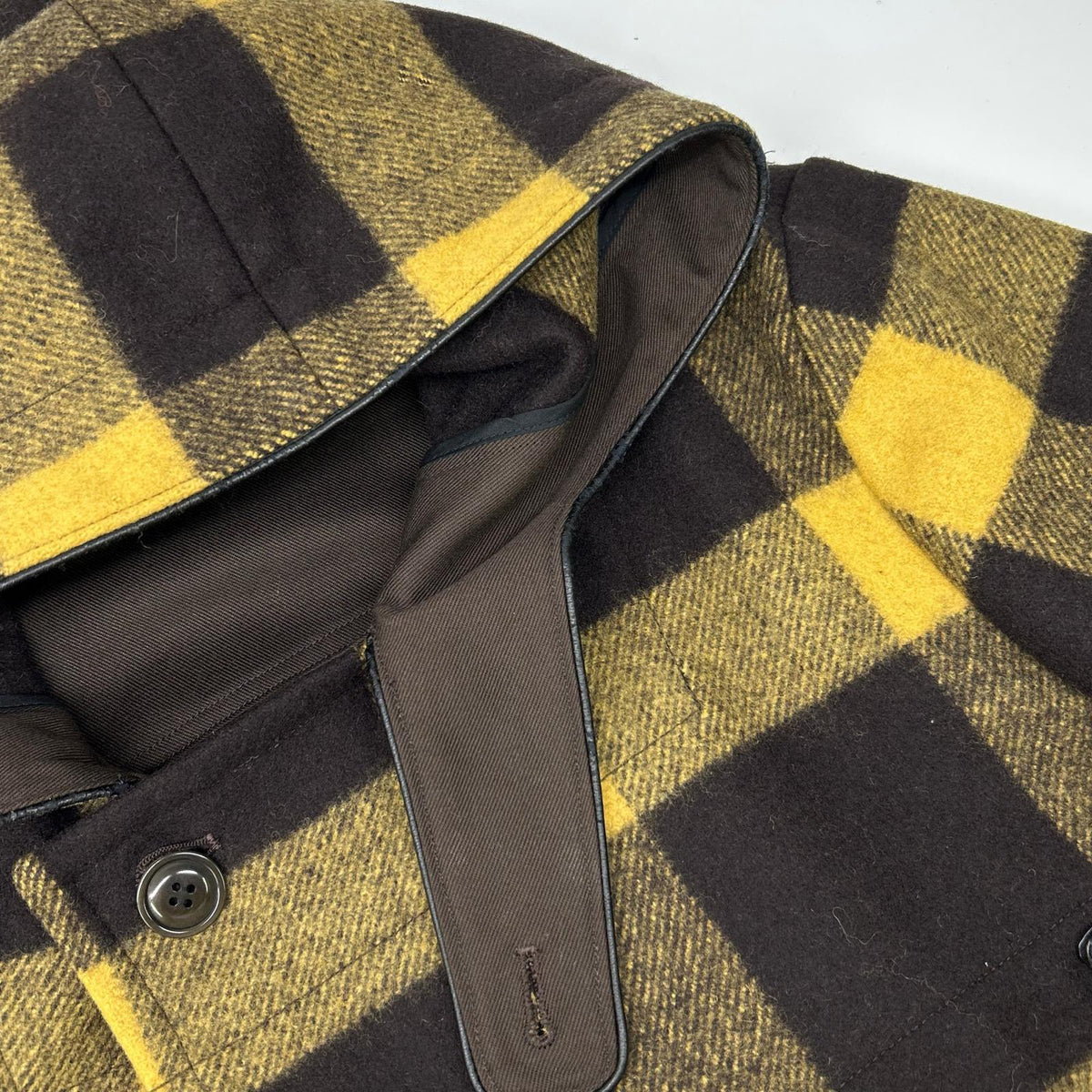 N.Hoolywood Yellow/Brown Hooded Short Duffle Coat Size 38