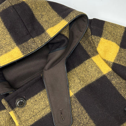 N.Hoolywood Yellow/Brown Hooded Short Duffle Coat Size 38