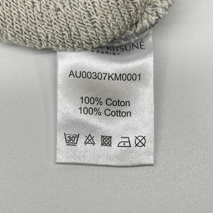 MAISON KITSUNE Tricolor Fox Hoodie Gray Cotton Size S