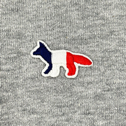 MAISON KITSUNE Tricolor Fox Hoodie Gray Cotton Size S