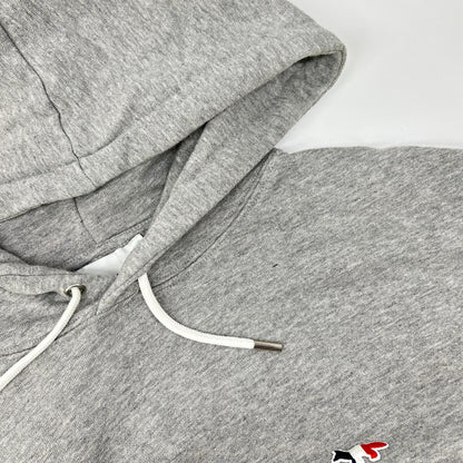 MAISON KITSUNE Tricolor Fox Hoodie Gray Cotton Size S
