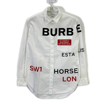 BURBERRY Horseferry Tisci Era Cotton Shirt White Size 34