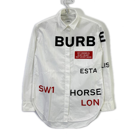 BURBERRY Horseferry Tisci Era Cotton Shirt White Size 34