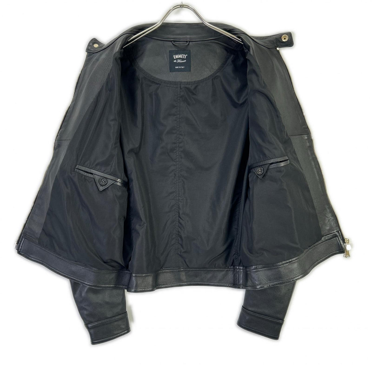 EMMETI JURI Lamb Leather Single Rider Jacket Black Size 48