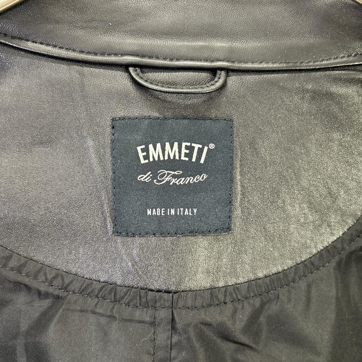 EMMETI JURI Lamb Leather Single Rider Jacket Black Size 48