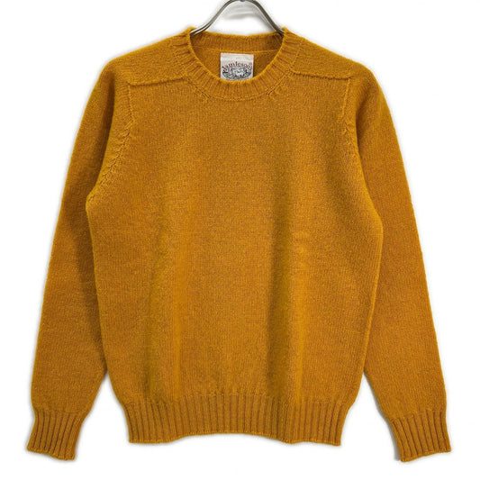 Jamieson's Shetland Wool Crewneck Sweater Marigold Size M