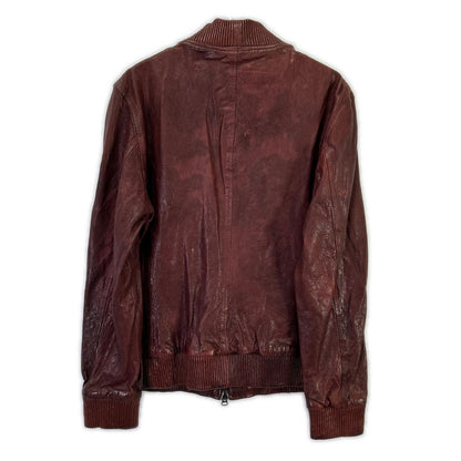 AVIREX 6131016 Goat Leather MA-1 Jacket Bordeaux Size 2XL
