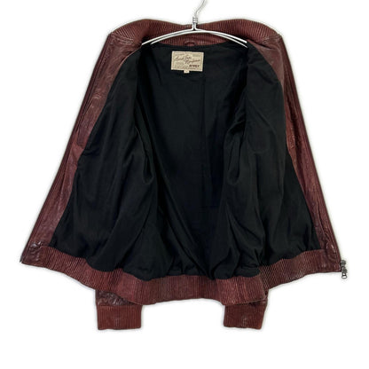 AVIREX 6131016 Goat Leather MA-1 Jacket Bordeaux Size 2XL