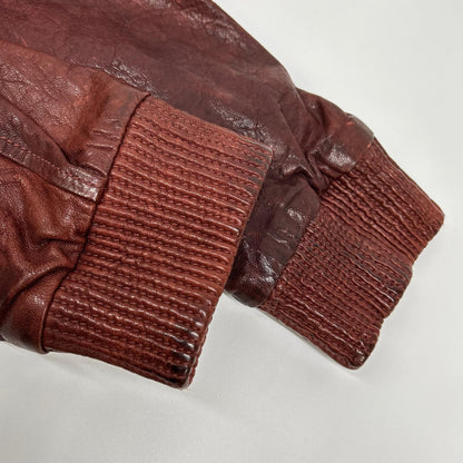 AVIREX 6131016 Goat Leather MA-1 Jacket Bordeaux Size 2XL