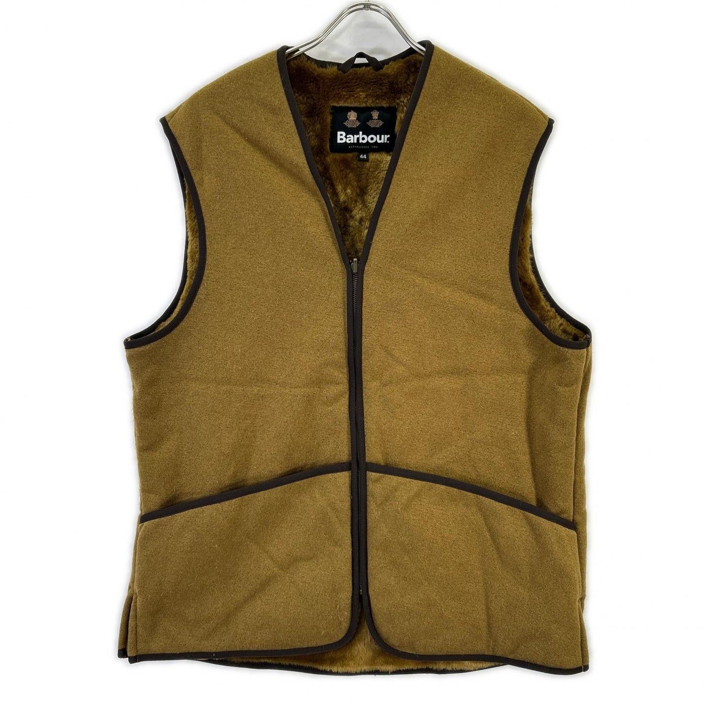 Barbour 232ML10004 Acrylic Fur Vest Brown Size 44