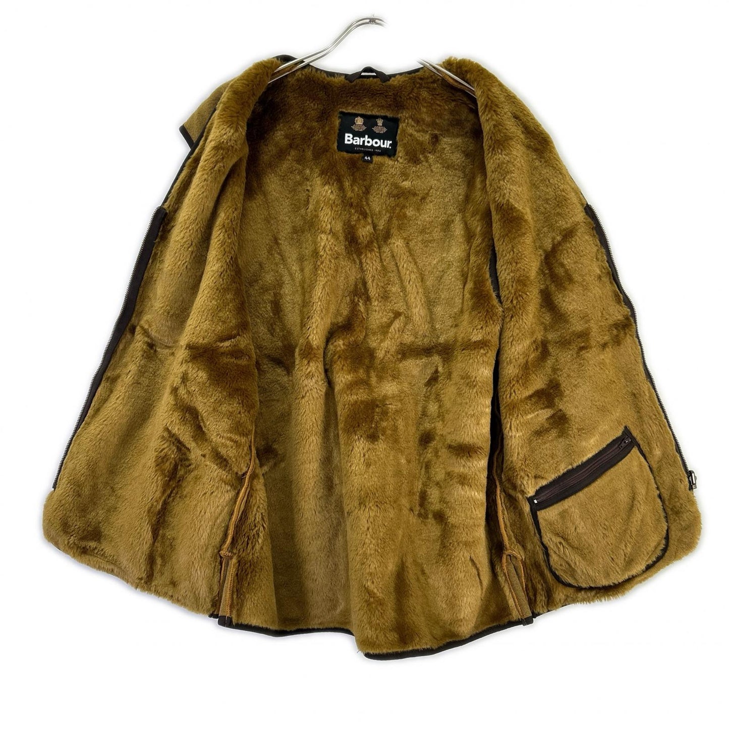 Barbour 232ML10004 Acrylic Fur Vest Brown Size 44