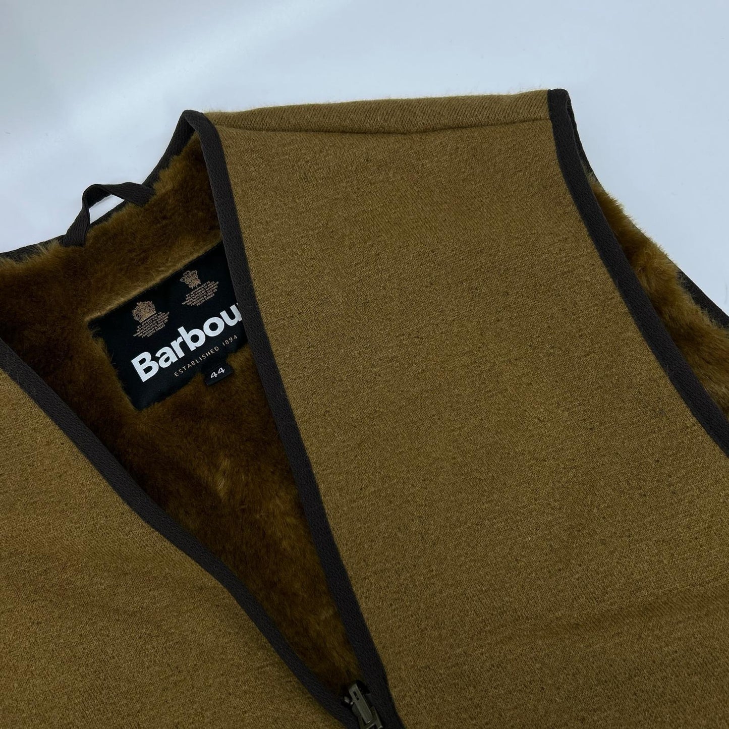 Barbour 232ML10004 Acrylic Fur Vest Brown Size 44