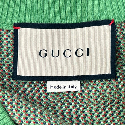 GUCCI 21AW Argyle Knit Vest Green Size M