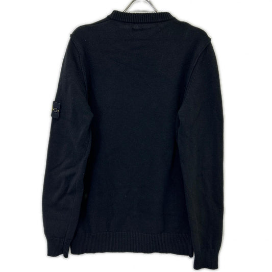 STONE ISLAND Black Crew Neck Knit Wool Size L