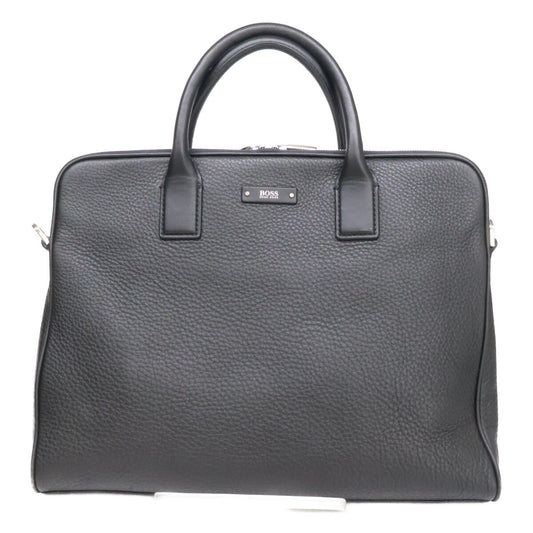 HUGOBOSS Black Leather 2-Way Briefcase Size ONE SIZE