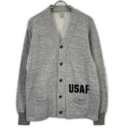 BUZZ RICKSON'S Gray Loopback Lettered Cardigan Size XL