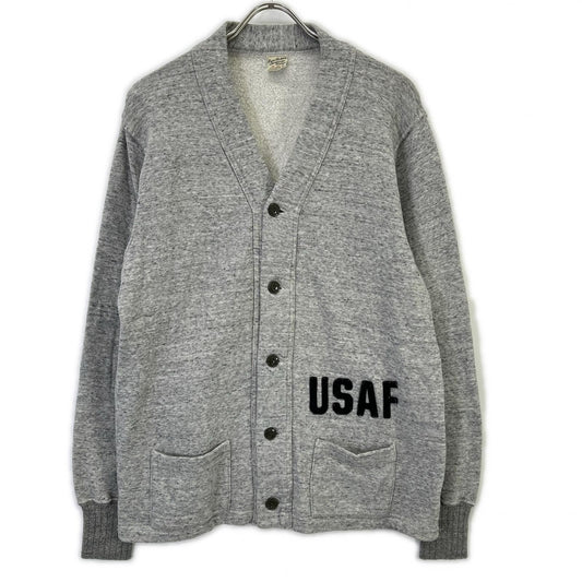 BUZZ RICKSON'S Gray Loopback Lettered Cardigan Size XL