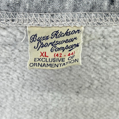 BUZZ RICKSON'S Gray Loopback Lettered Cardigan Size XL