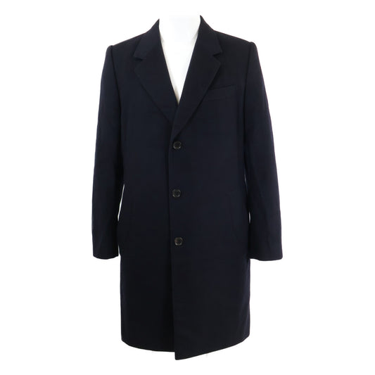 LOUIS VUITTON Cashmere Chesterfield Coat Navy Size 48