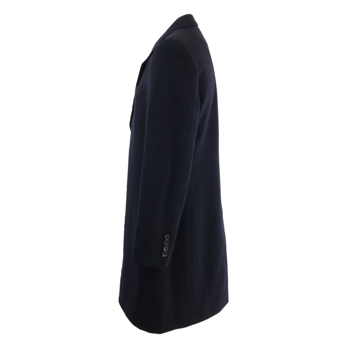 LOUIS VUITTON Cashmere Chesterfield Coat Navy Size 48