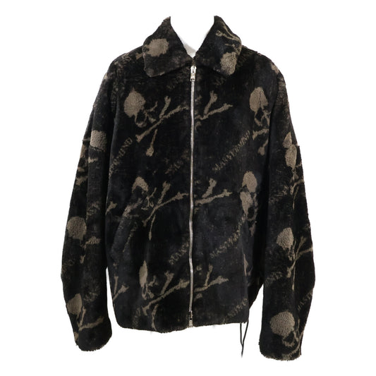 mastermind Skull Faux Fur Zip-Up Jacket Black Size XL