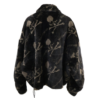 mastermind Skull Faux Fur Zip-Up Jacket Black Size XL